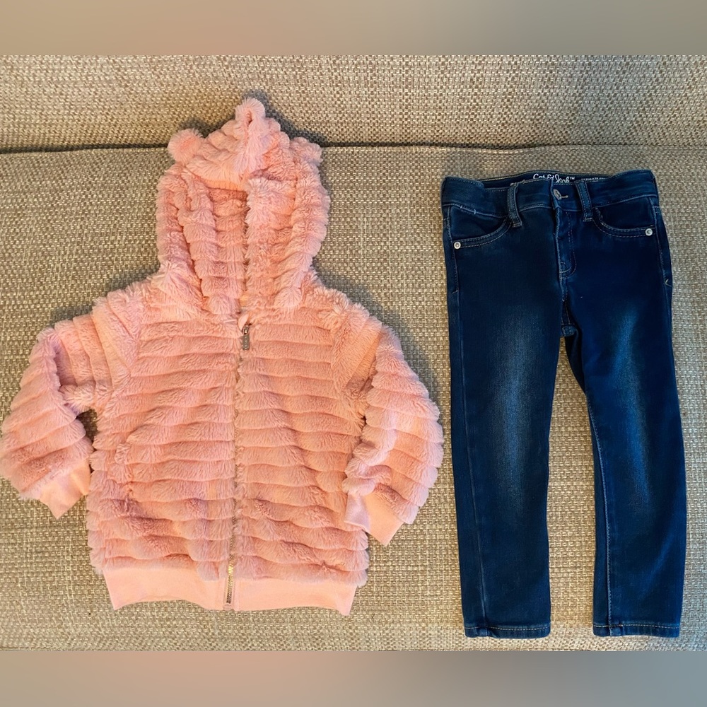 Toddler Girl Pink Jacket & Jeans - Size 2T